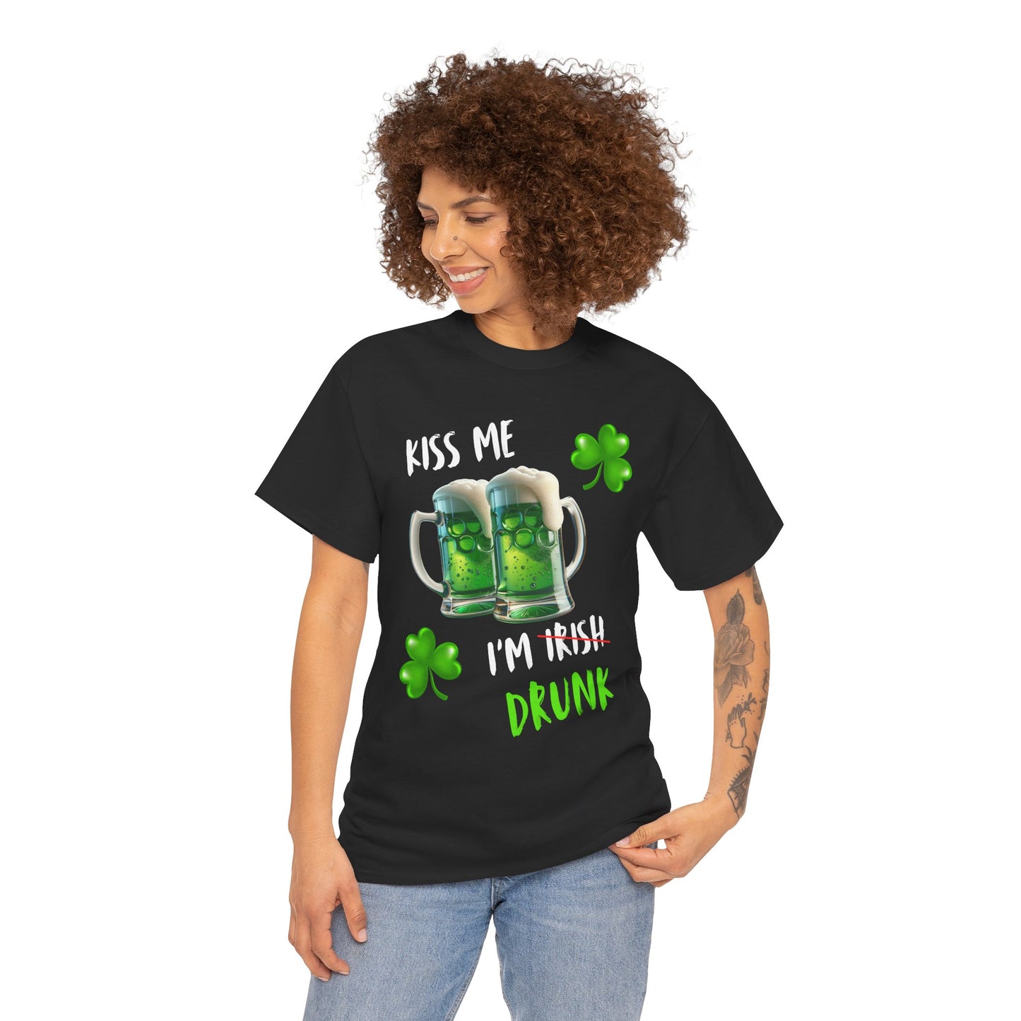 Kiss Me I'm Drunk St Patrick's Day T Shirt Funny Fun Party