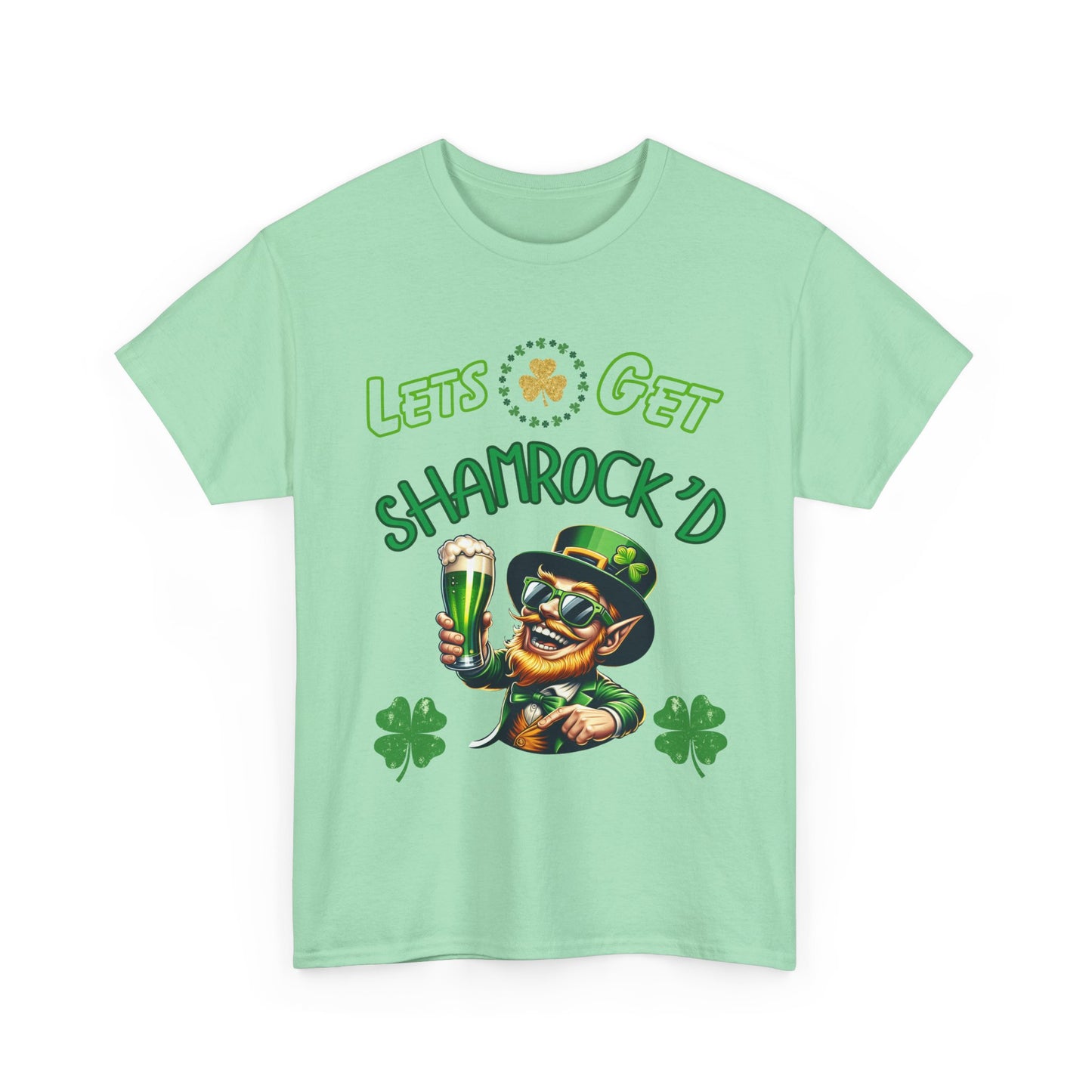 St. Patrick's Day Unisex Tee - Leprechaun Drinking Beer Partying Getting Shamrock'd