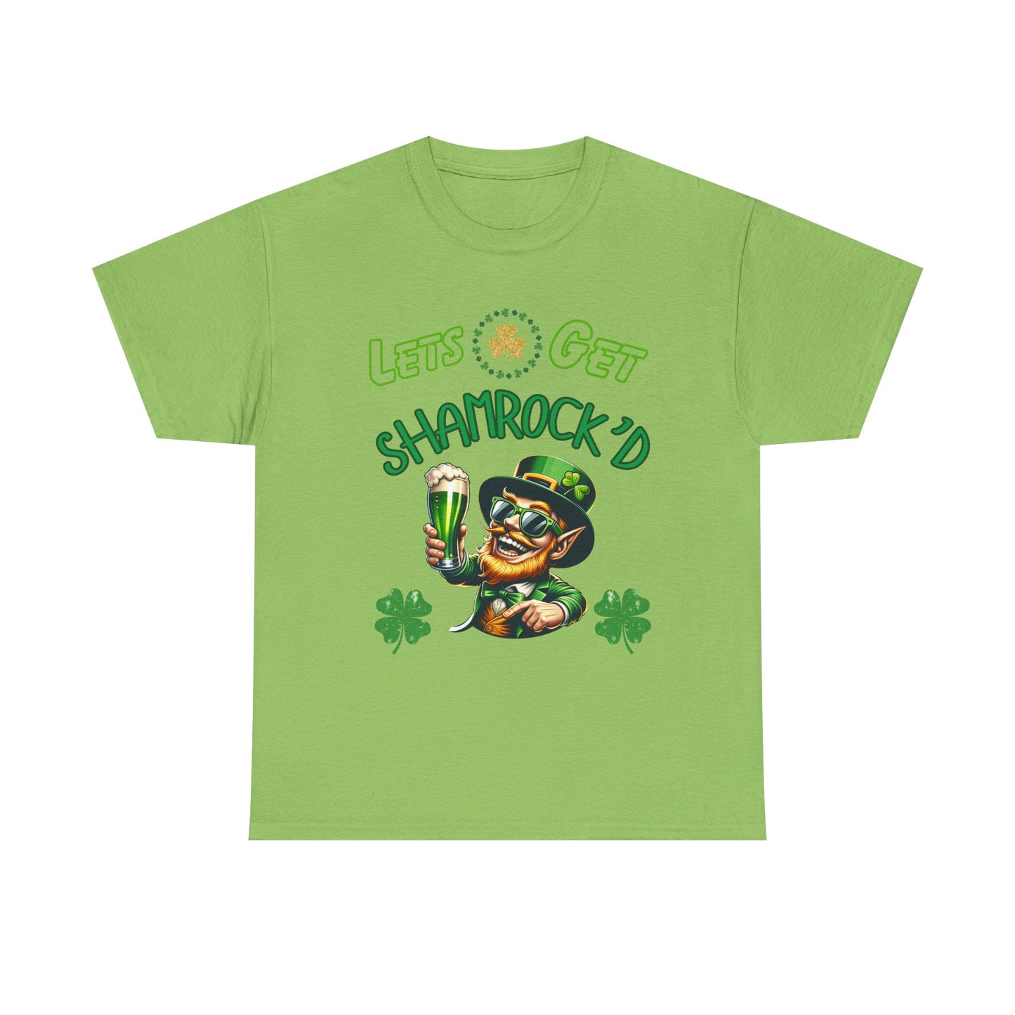 St. Patrick's Day Unisex Tee - Leprechaun Drinking Beer Partying Getting Shamrock'd