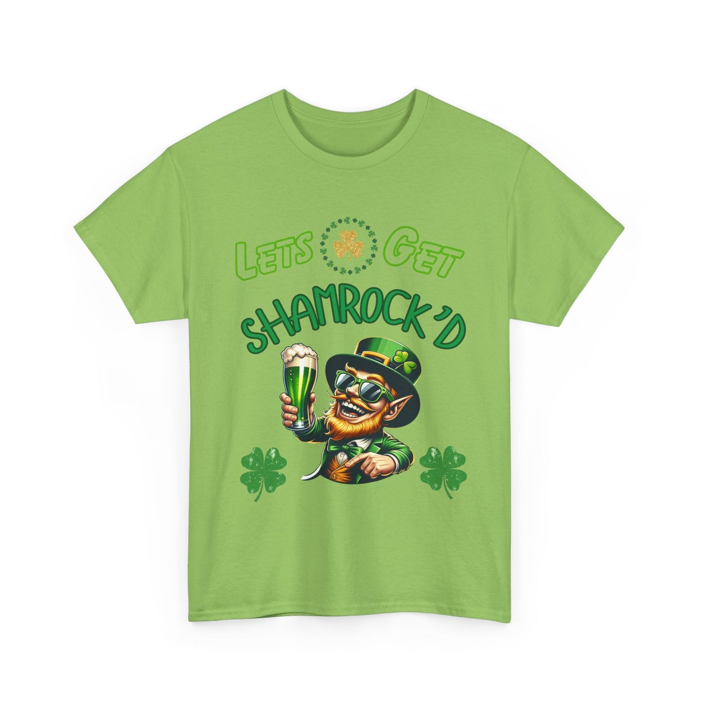 St. Patrick's Day Unisex Tee - Leprechaun Drinking Beer Partying Getting Shamrock'd