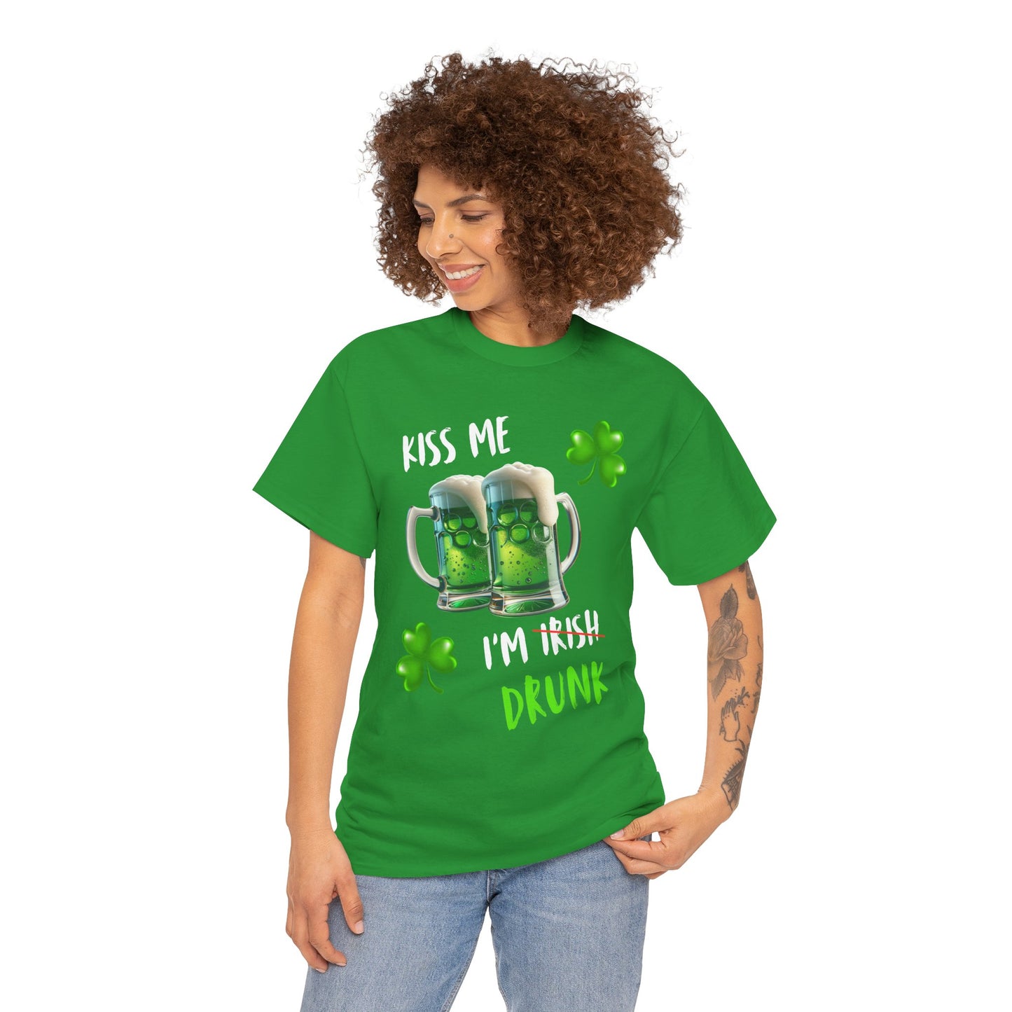 Kiss Me I'm Drunk St Patrick's Day T Shirt Funny Fun Party