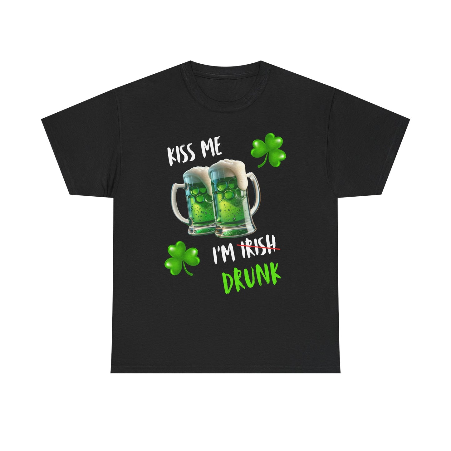 Kiss Me I'm Drunk St Patrick's Day T Shirt Funny Fun Party