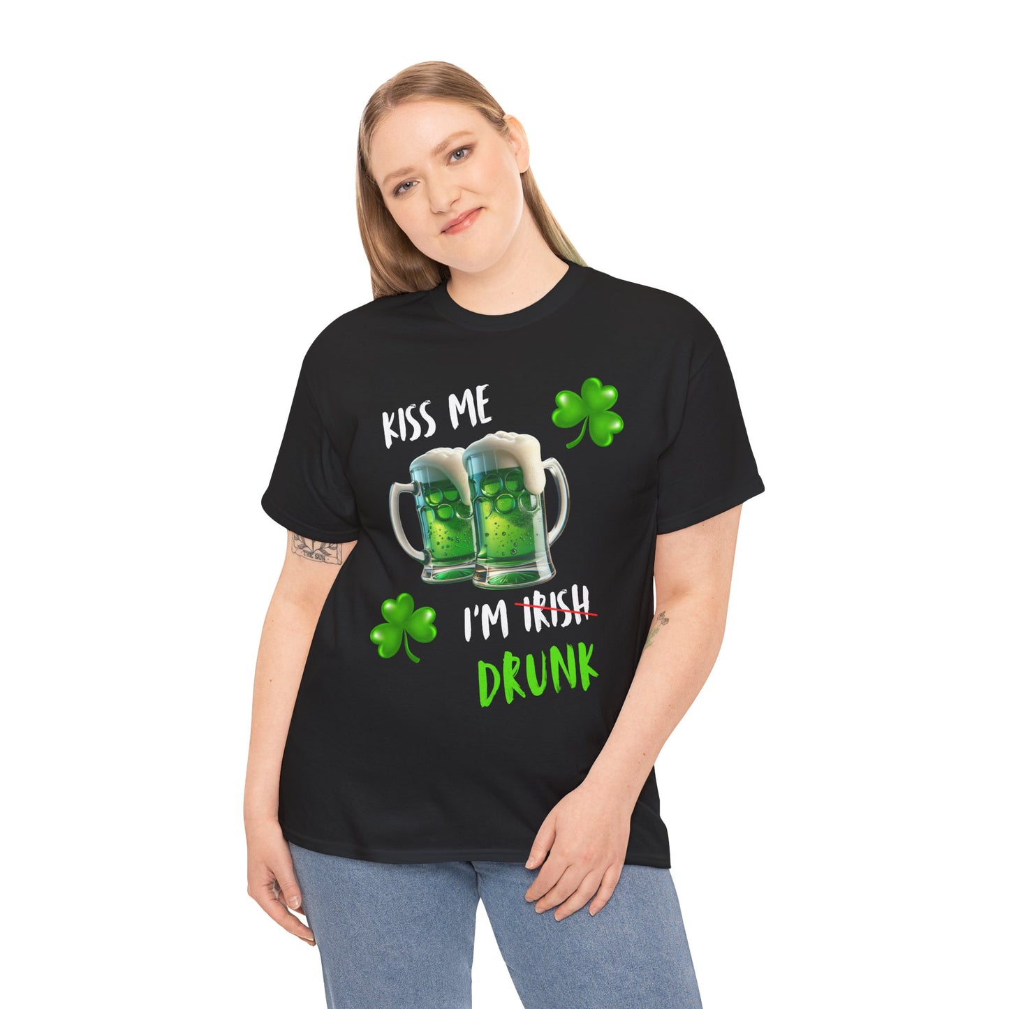 Kiss Me I'm Drunk St Patrick's Day T Shirt Funny Fun Party