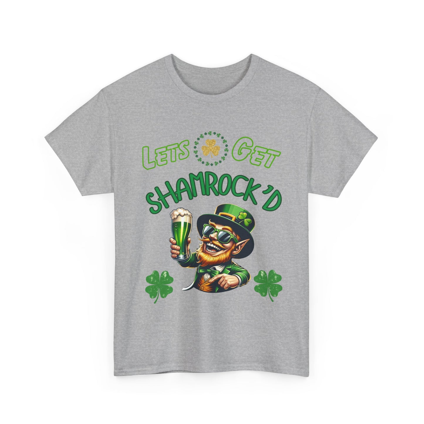 St. Patrick's Day Unisex Tee - Leprechaun Drinking Beer Partying Getting Shamrock'd