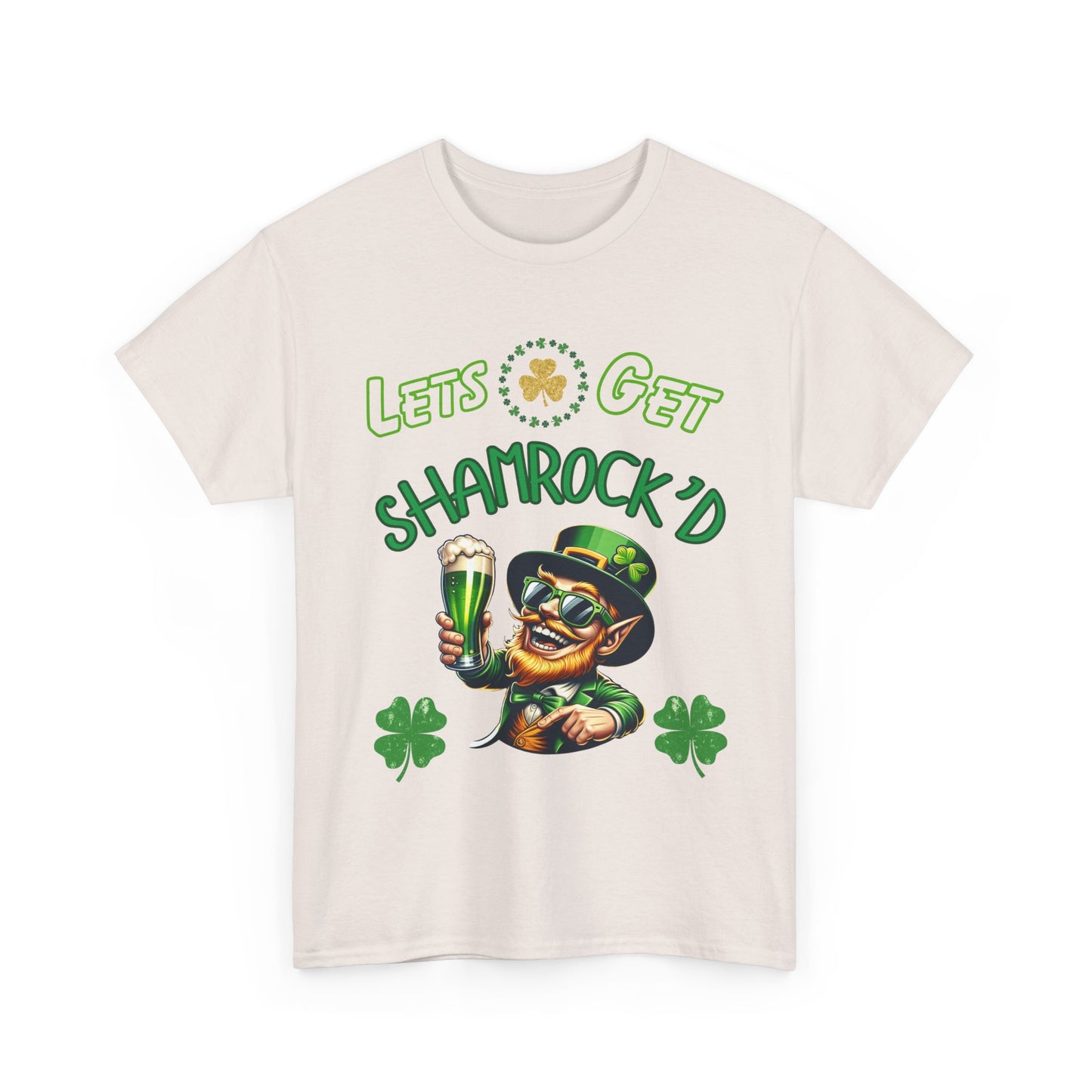 St. Patrick's Day Unisex Tee - Leprechaun Drinking Beer Partying Getting Shamrock'd