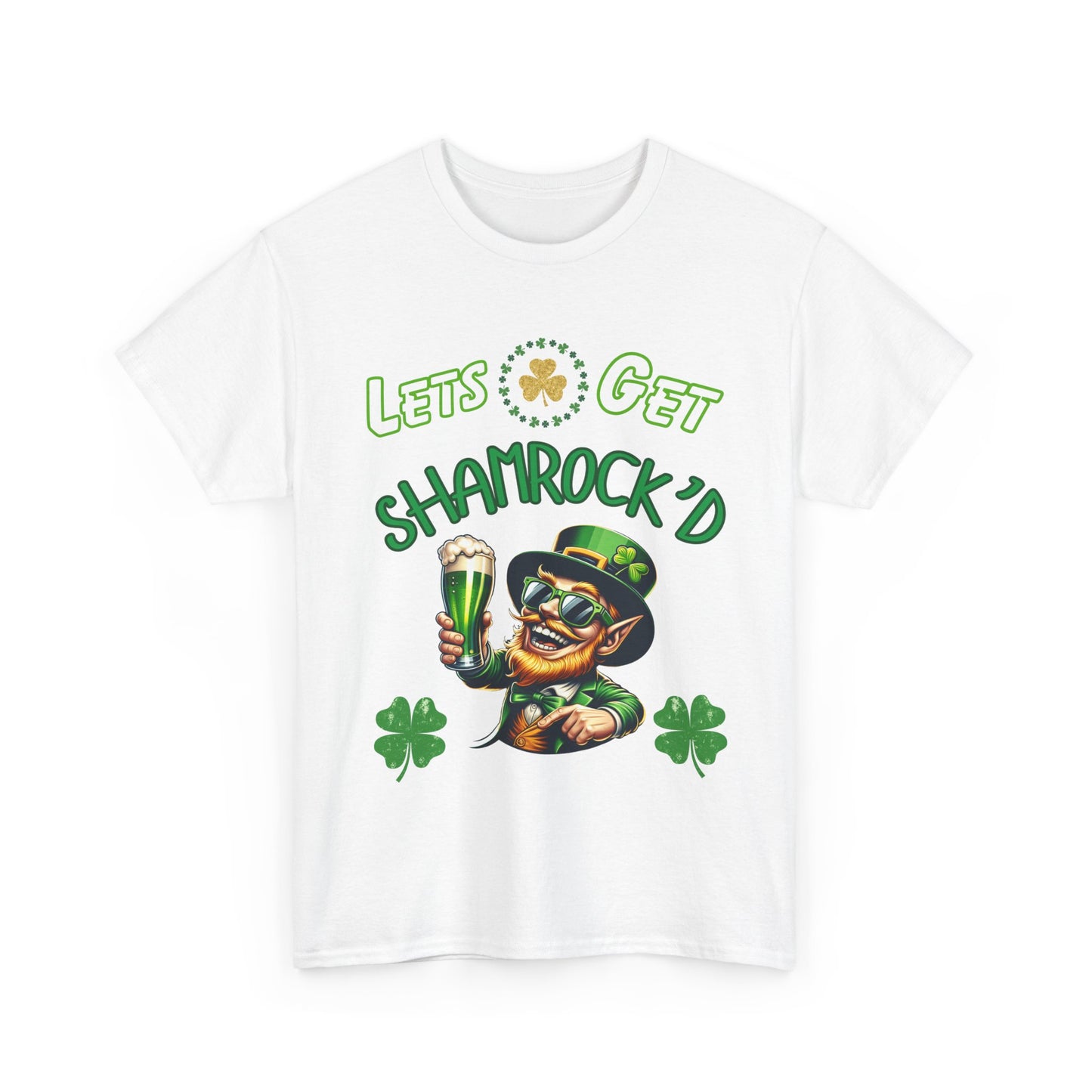 St. Patrick's Day Unisex Tee - Leprechaun Drinking Beer Partying Getting Shamrock'd